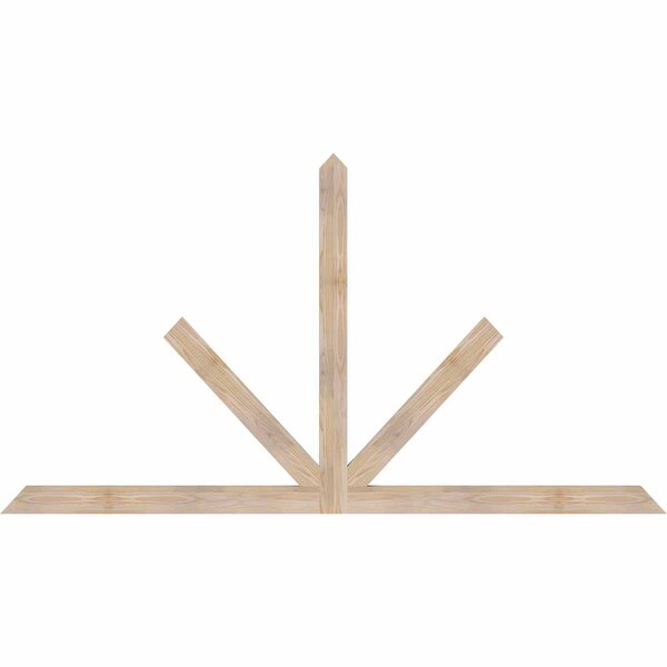 Ekena Millwork Saratoga Smooth Timber Gable Bracket, Douglas Fir, 84"W x 45"H x 1 1/2"D x 3 1/2"F, 13/12 Pitch GBW084X45X0204SAR00SDF - main